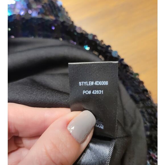 NWT Lulus Sequin Halter Mini Dress S Black Open Back Holiday Glam NYE Party - Picture 13 of 13